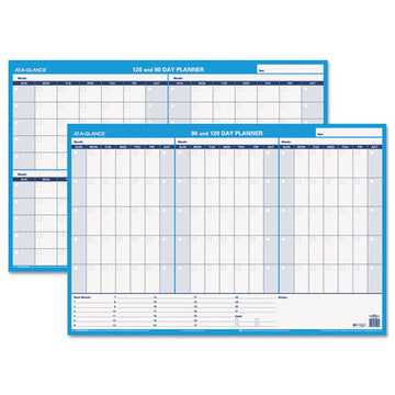 AT-A-GLANCE® 90-120-day Undated Horizontal Erasable Wall Planner, 36 X 24, White-blue Sheets, Undated freeshipping - TVN Wholesale
